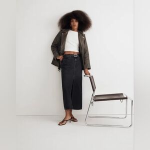 Madewell Denim Mid-Rise Maxi Skirt in Lunar Wash 30 10